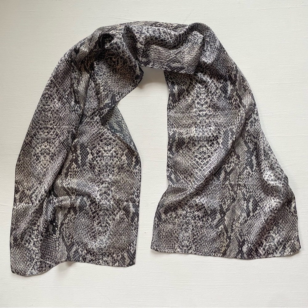 rectangle scarf snake skin print scarf metallic scarf